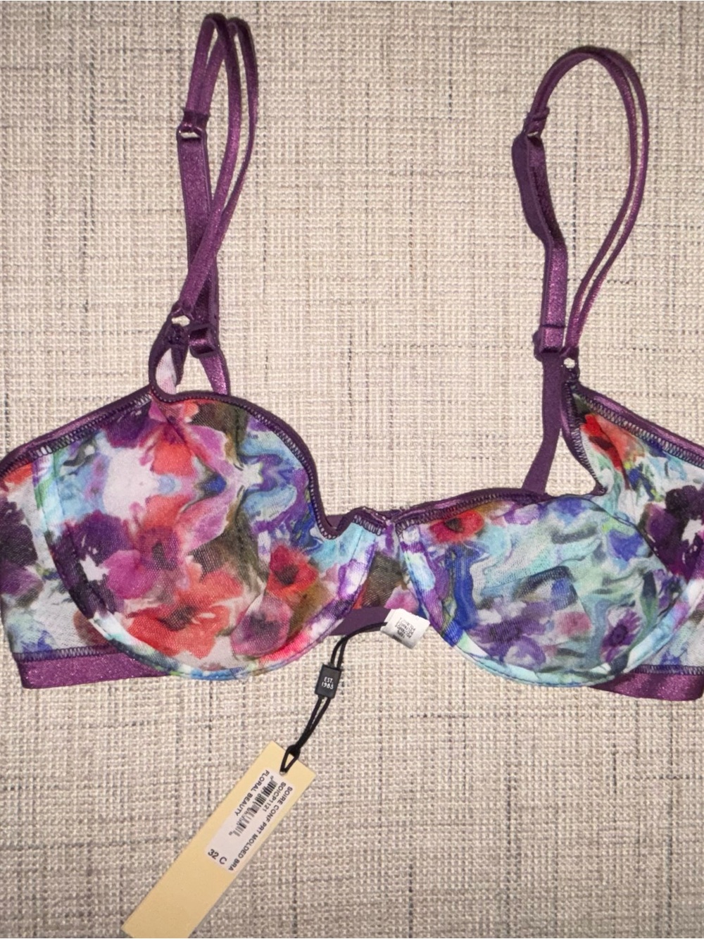 Cosabella Soire Confidence Printed Molded Bra in Floral Beauty Size 32C NWT